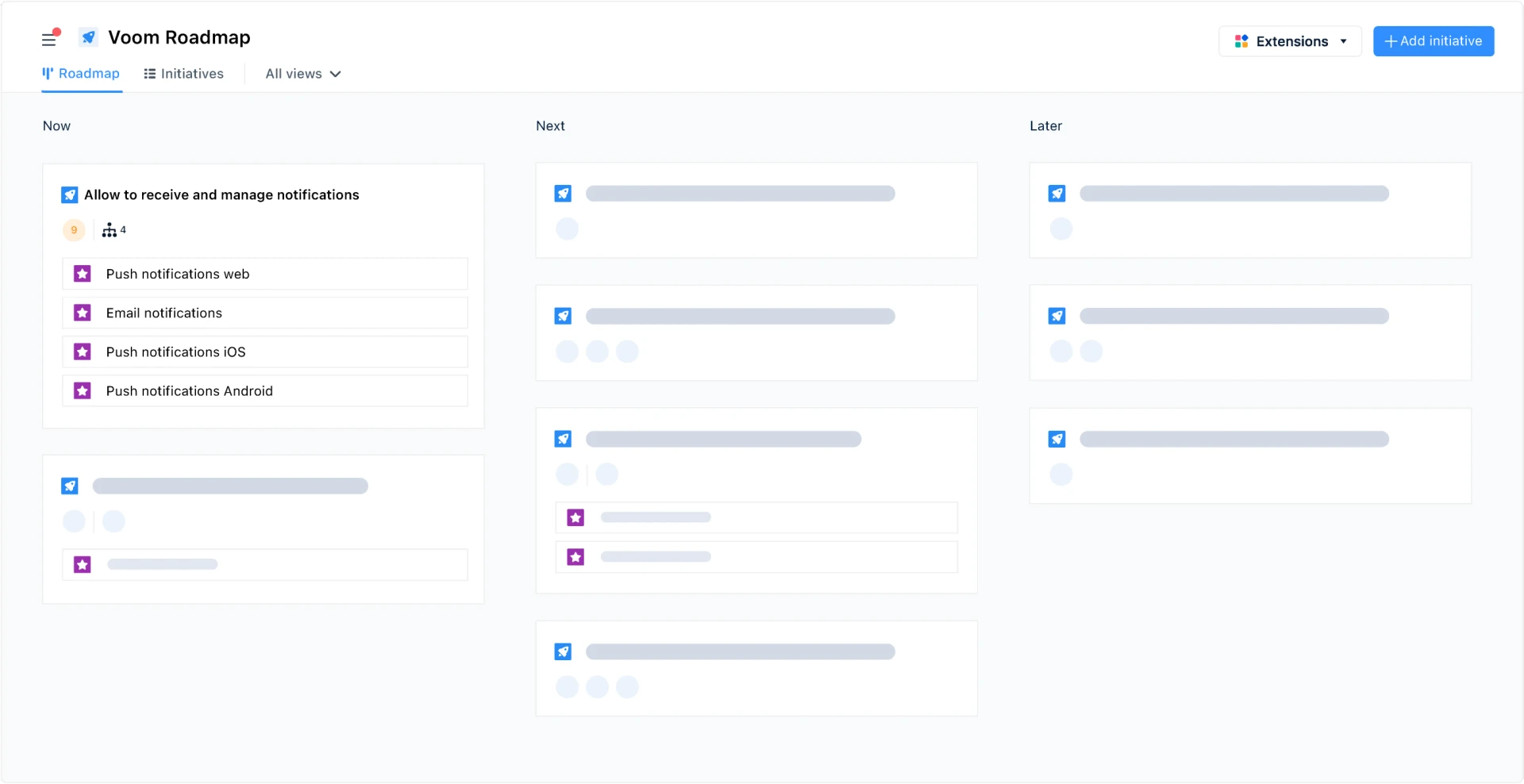 Craft lean roadmaps in<br class='hide-on-small-medium-large'/> minutes with our easy-to-use roadmap builder