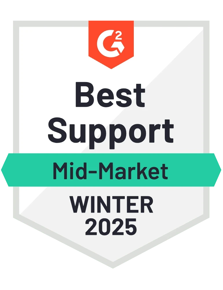 g2 badge best support mid-market winter 2025