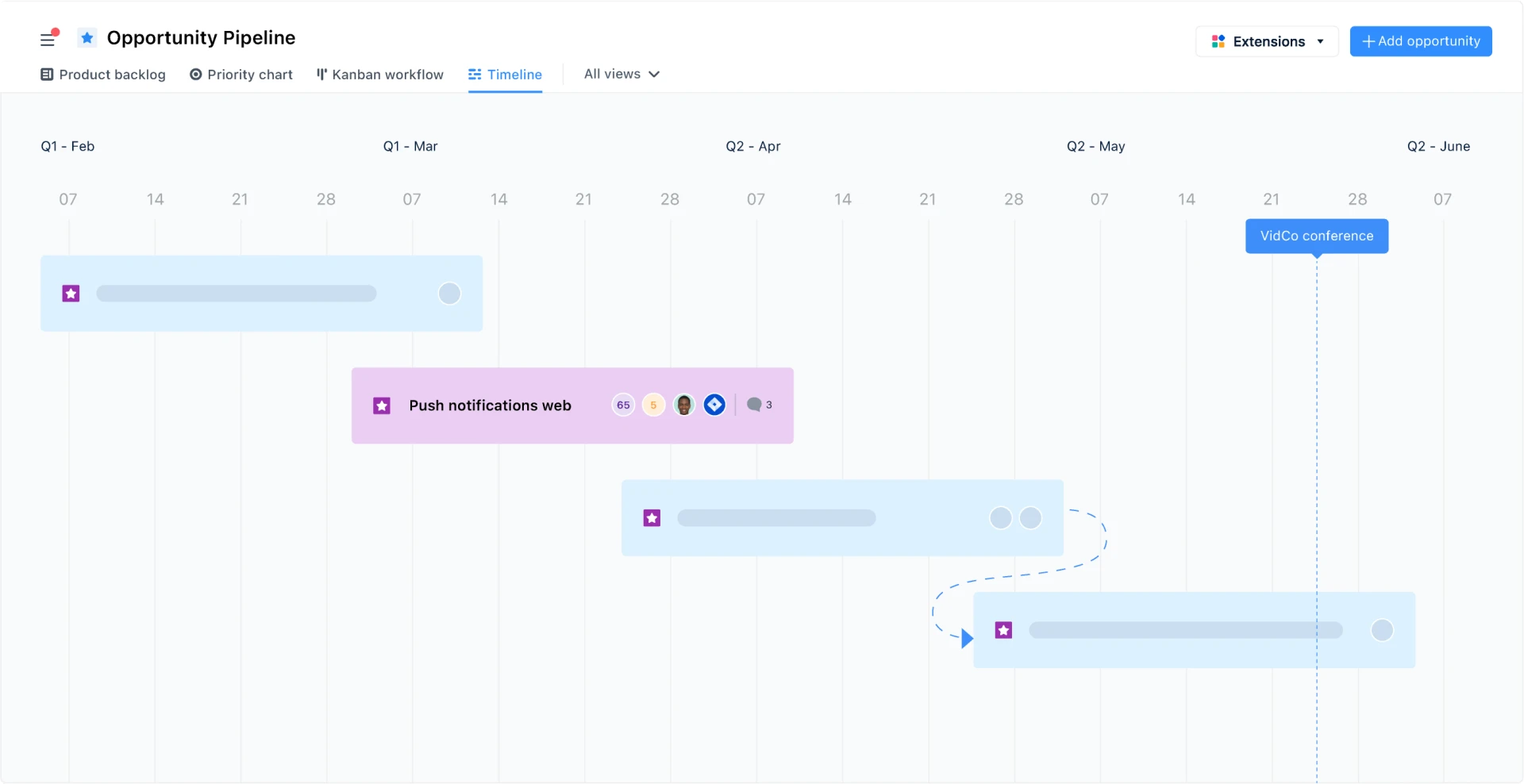 Mach Deine Strategie zur Realität <br class="hide-on-small hide-on-large-desktop" /> mit Release und Timeline Ansichten